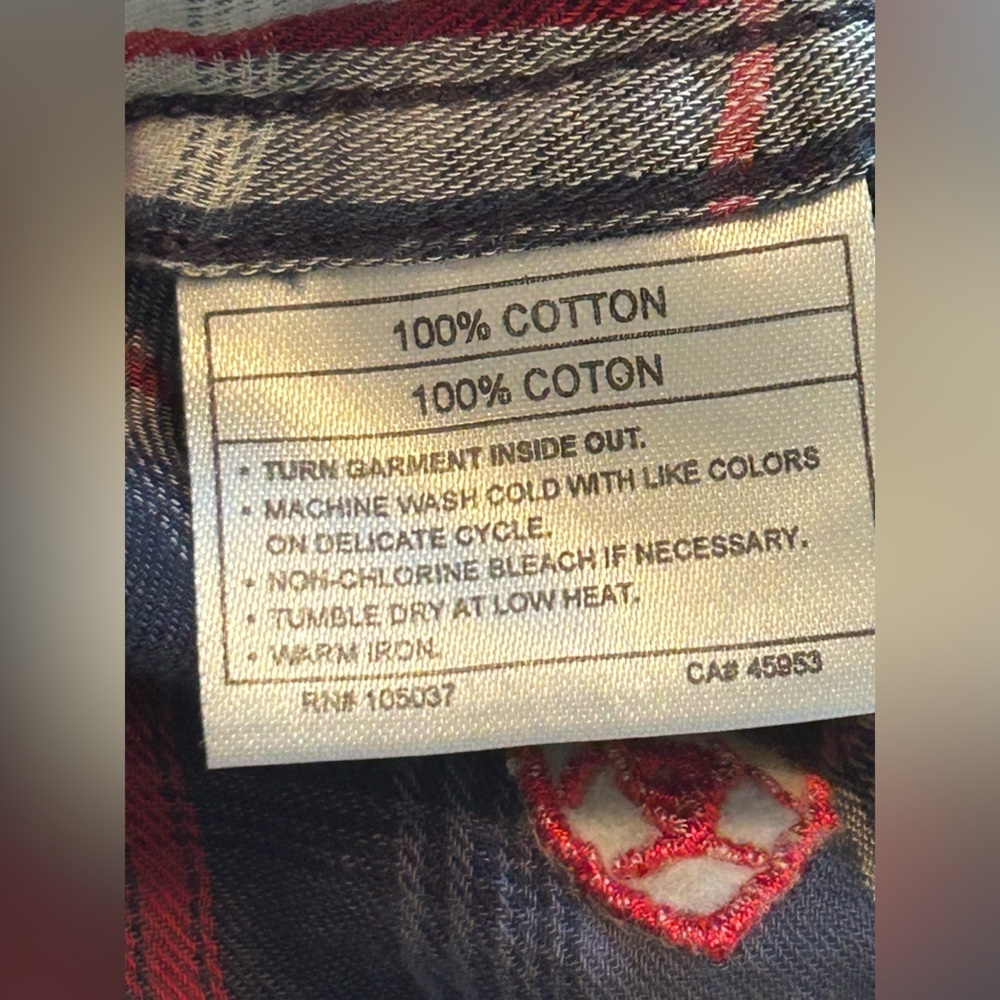 ARIAT Women Plaid Blue Red Cotton Button Up Size M Ranch Country Western Cowgirl - Picture 13 of 13